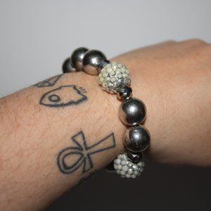 Silver ball bracelet 7"